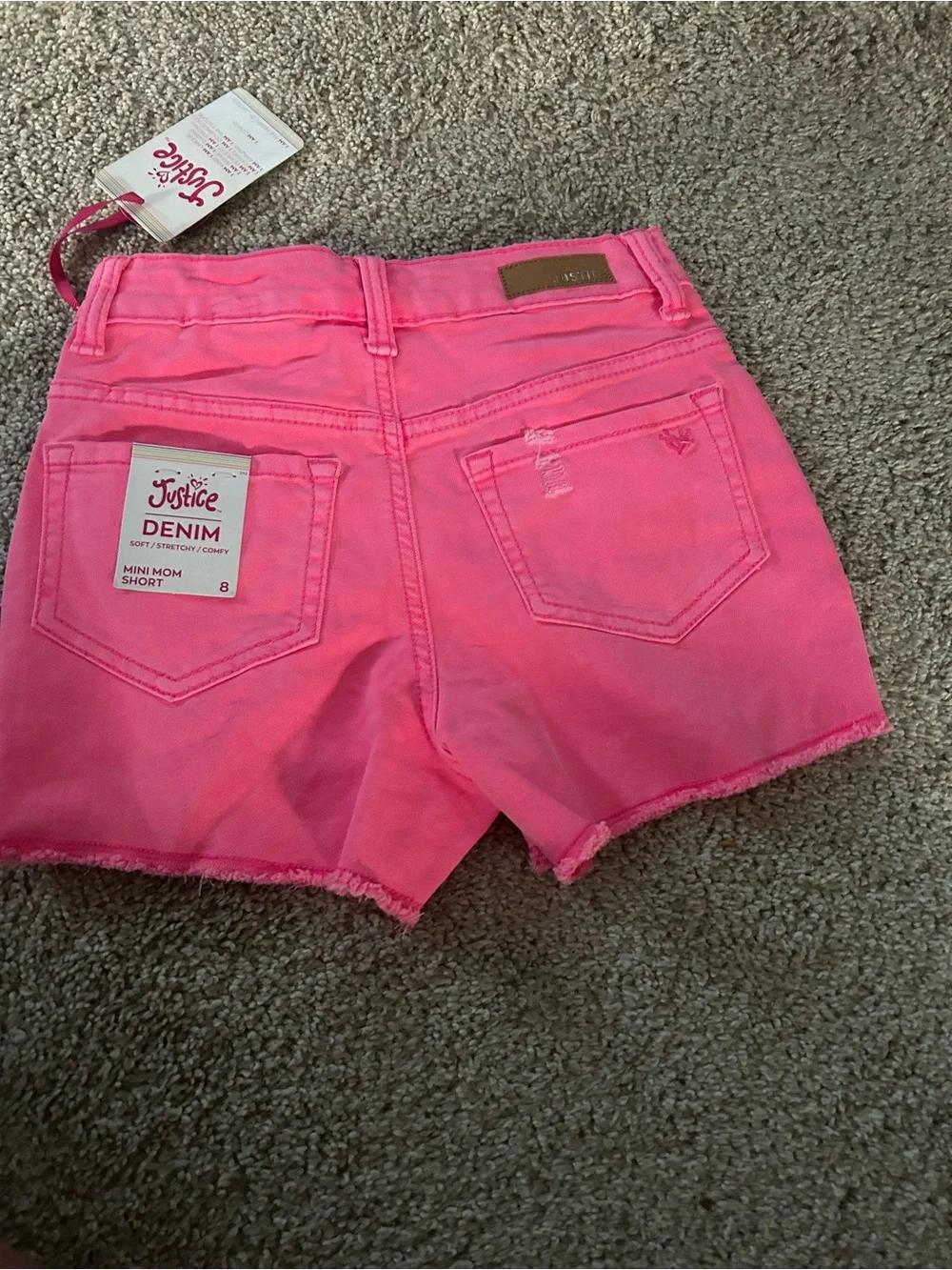 Justice Size 8 Hot Pink Shorts NWT
